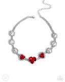 Valentines Vibe - Red Heart Choker Necklace Paparazzi