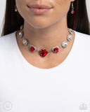 Valentines Vibe - Red Heart Choker Necklace Paparazzi