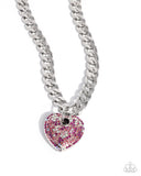Ardent Affection - Pink Rhinestone Heart Necklace Paparazzi