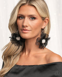 Cosmopolitan Chiffon - Black Earrings Paparazzi