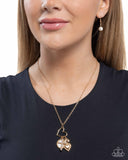 Purely Blessed - Gold Pearl Cross Necklace Paparazzi