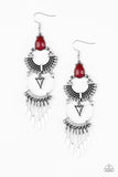 Progressively Pioneer - Red Earrings Paparazzi