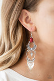 Progressively Pioneer - Red Earrings Paparazzi