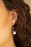 Uptown Pearls - Brass Necklace Paparazzi