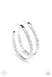 Borderline Brilliance - White Earrings Paparazzi