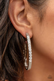 Borderline Brilliance - White Earrings Paparazzi