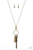Tastefully Tasseled - Brass Necklace Paparazzi