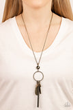 Tastefully Tasseled - Brass Necklace Paparazzi
