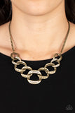 Bombshell Bling - Brass Necklace Paparazzi