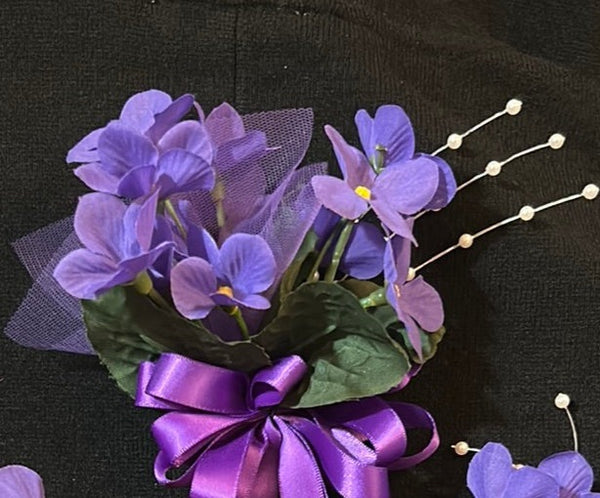 African Violet with Purple Ribbon