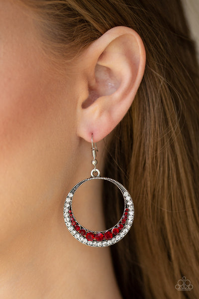 Demanding Dazzle Red Earrings Paparazzi