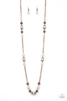 Wall Street Waltz - Copper Pearl Necklace Paparazzi