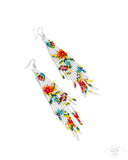 Beaded Gardens - White Seed Bead Earrings Paparazzi