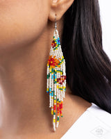 Beaded Gardens - White Seed Bead Earrings Paparazzi