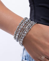 ICE Knowing You - Silver Coil Infinity Wrap Bracelet