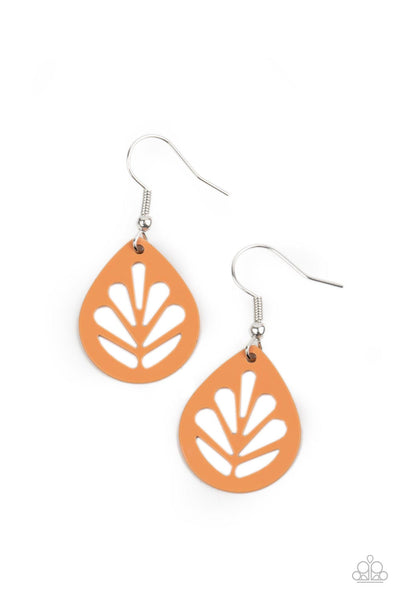 LEAF Yourself Wide Open - Orange Earrings Paparazzi