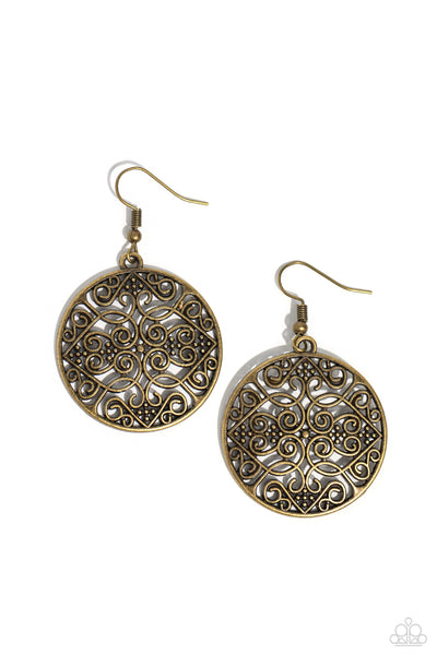 Dubai Décor - Brass Earrings Paparazzi