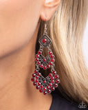 All For The GLAM - Red Earrings Paparazzi