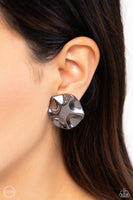 Destination Unknown - Black Clip On Earrings Paparazzi