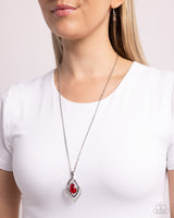 Dauntless Demure - Red Necklace Paparazzi