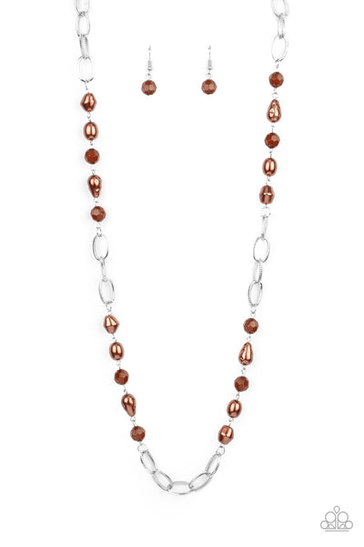 Tea Party Tango - Brown Necklace Paparazzi