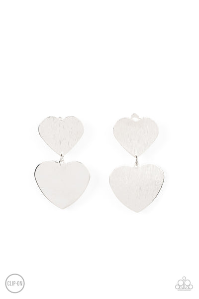 Cowgirl Crush - Silver Heart Earrings Paparazzi