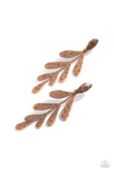 âJungle Fauna - Copper Earrings Paparazzi