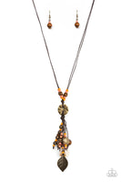 Knotted Keepsake - Orange Necklace Paparazzi