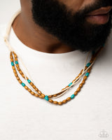 Summer Odyssey - Blue & Brown Corded Necklace Paparazzi