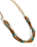 Summer Odyssey - Blue & Brown Corded Necklace Paparazzi