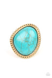 Take the High RODEO - Gold & Turquoise Ring Paparazzi