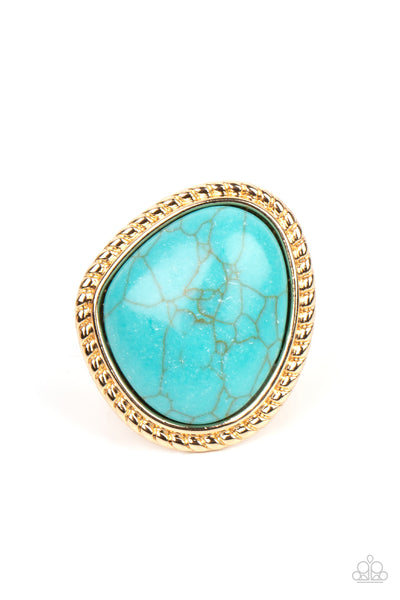 Take the High RODEO - Gold & Turquoise Ring Paparazzi