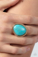 Take the High RODEO - Gold & Turquoise Ring Paparazzi