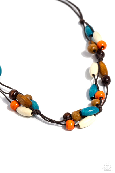 Outback Epic - Multi-Colored Wooden Necklace Paparazzi