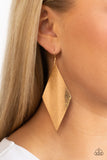 Retro Rally - Gold Earrings Paparazzi