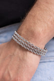 Pit Crew - Silver Men's Bracelet Paparazzi