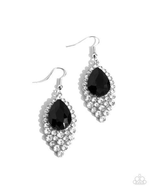 Glorious Glimmer - Black Earrings Paparazzi