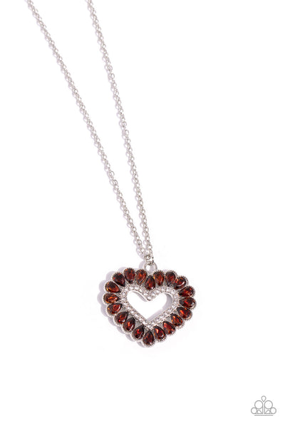 FLIRT No More - Brown Heart Necklace Paparazzi