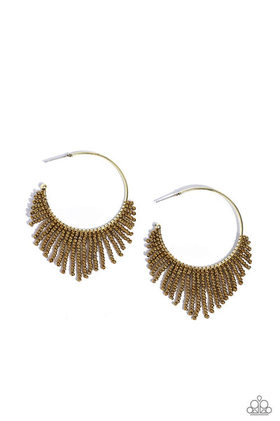 Tailored Tassel - Brass Earrings Paparazzi