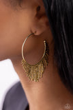 Tailored Tassel - Brass Earrings Paparazzi