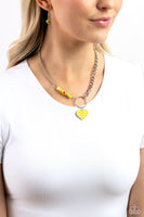 Mismatched Mayhem - Yellow Necklace Paparazzi