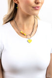 Mismatched Mayhem - Yellow Necklace Paparazzi