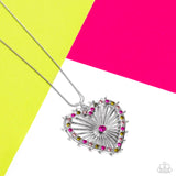 Flirting Ferris Wheel - Pink Heart Necklace Paparazzi