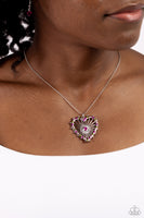 Flirting Ferris Wheel - Pink Heart Necklace Paparazzi
