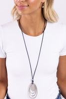 Hammered Hallmark - Blue Necklace Paparazzi