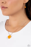 Prismatic Pastime - Gold Heart Necklace Paparazzi