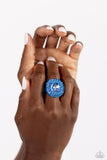 Glistening Grit - Blue Ring Paparazzi