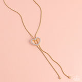 Tempting Tassel - Gold Heart Necklace Paparazzi