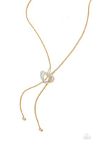 Tempting Tassel - Gold Heart Necklace Paparazzi