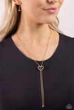 Tempting Tassel - Gold Heart Necklace Paparazzi